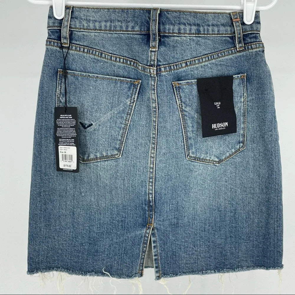 Hudson Jeans Light Blue Distressed Denim Mini Skirt